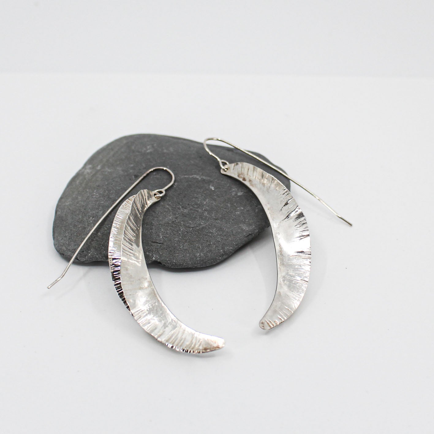 extra long swirly 925 eco sterling silver earrings