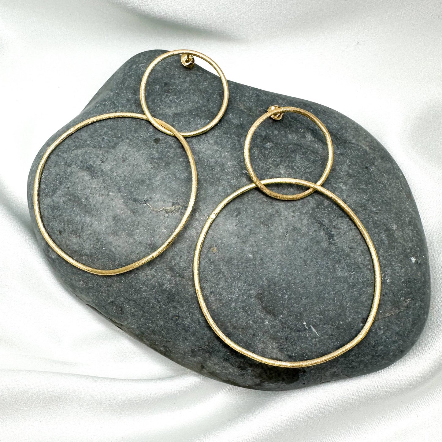 Big Double Circle Statement Hoops • 14ct gold plated