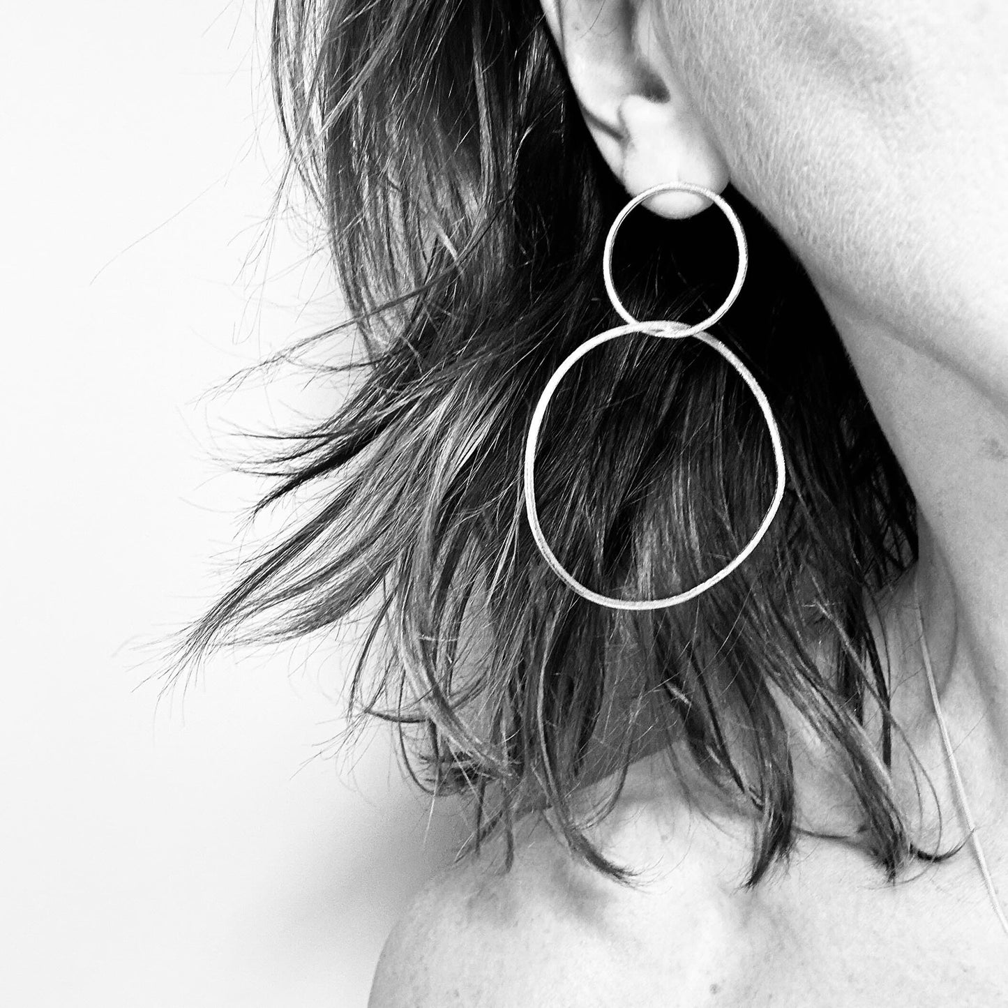 Big Double Circle Statement Hoops • 14ct gold plated