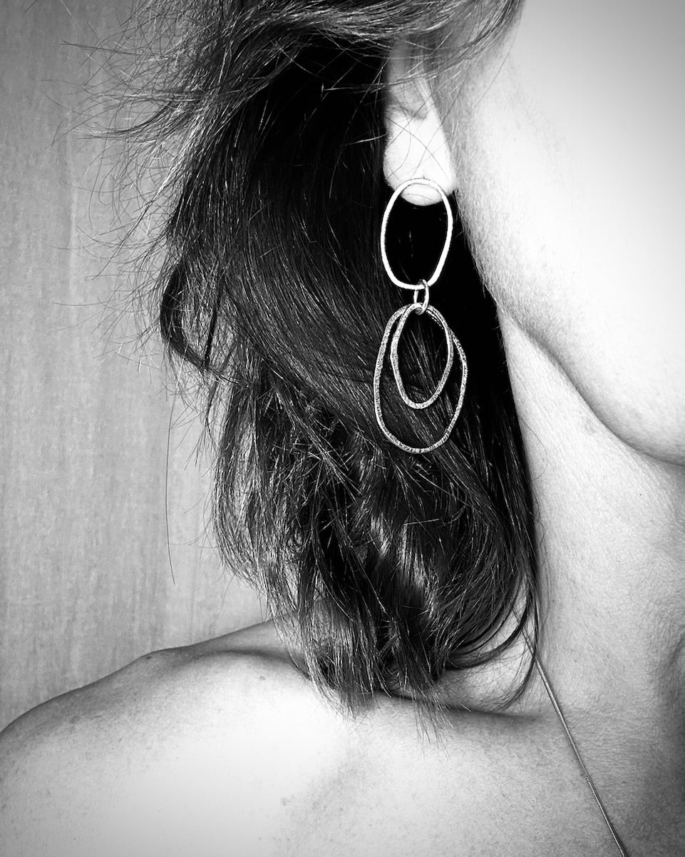 Silver and Gold Plated Unique Hoop Earrings