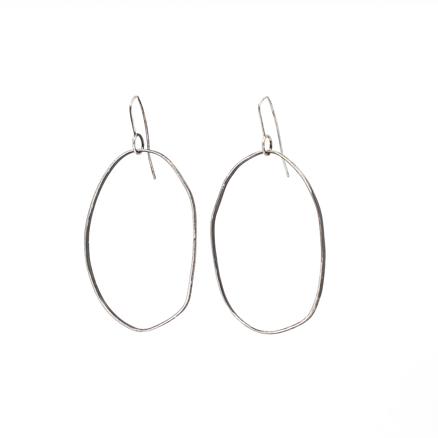 grandes boucles d'oreilles pendantes minimalistes en argent • texturé • argent sterling écologique • oxydé