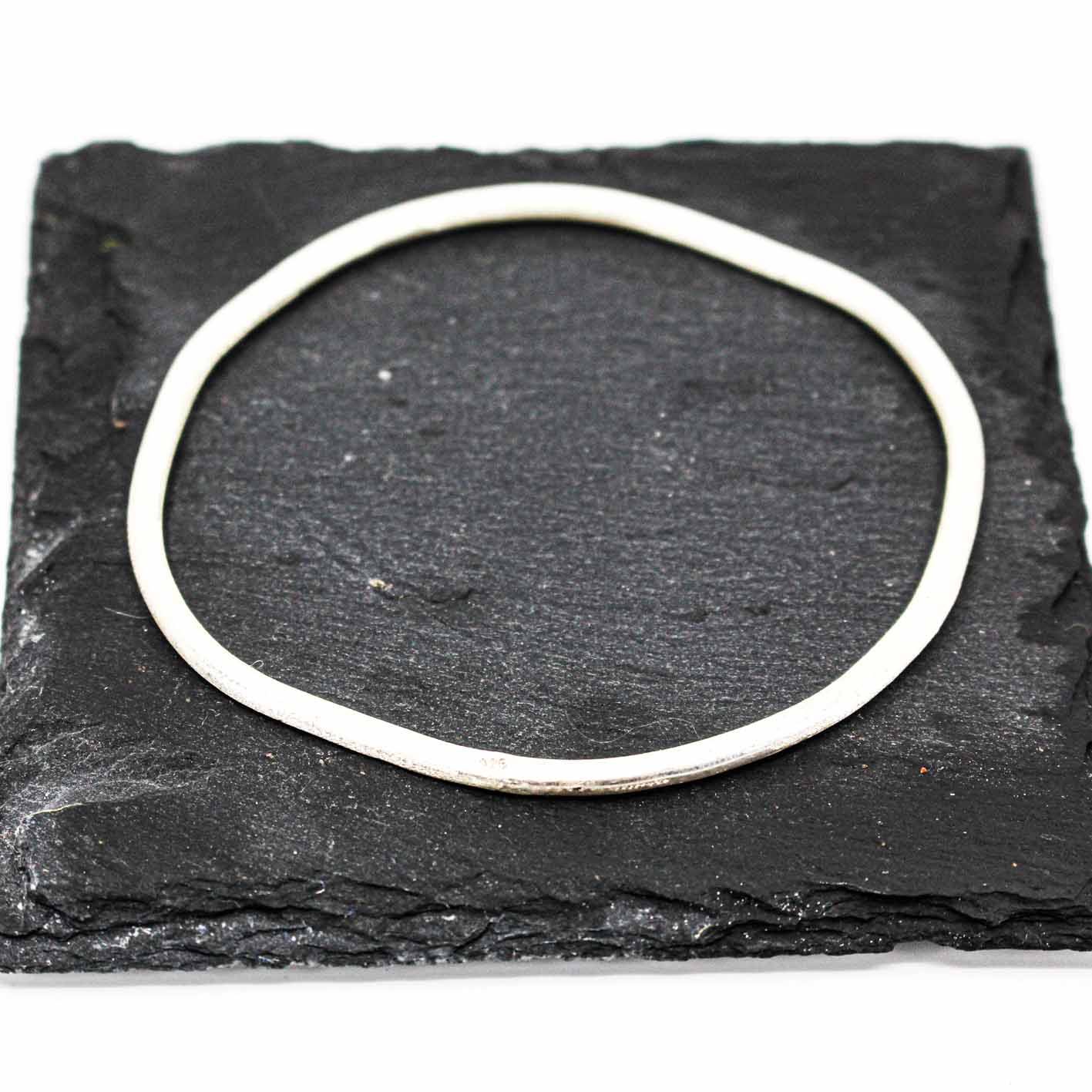 set of 3 stackable silver bangles • sterling silver, free form, textured
