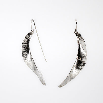 extra long swirly 925 eco sterling silver earrings