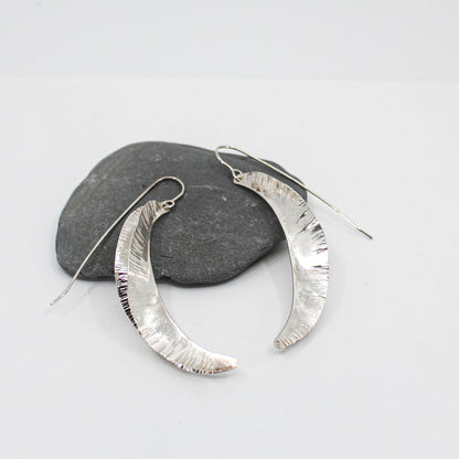 extra long swirly 925 eco sterling silver earrings