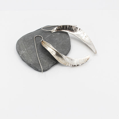 extra long swirly 925 eco sterling silver earrings