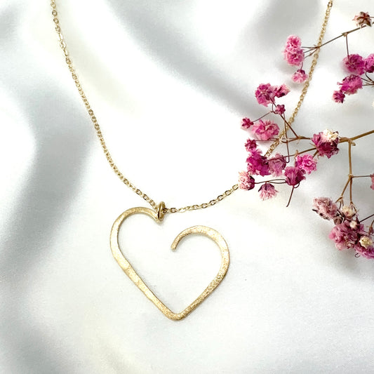 gold plated minimalist heart necklace