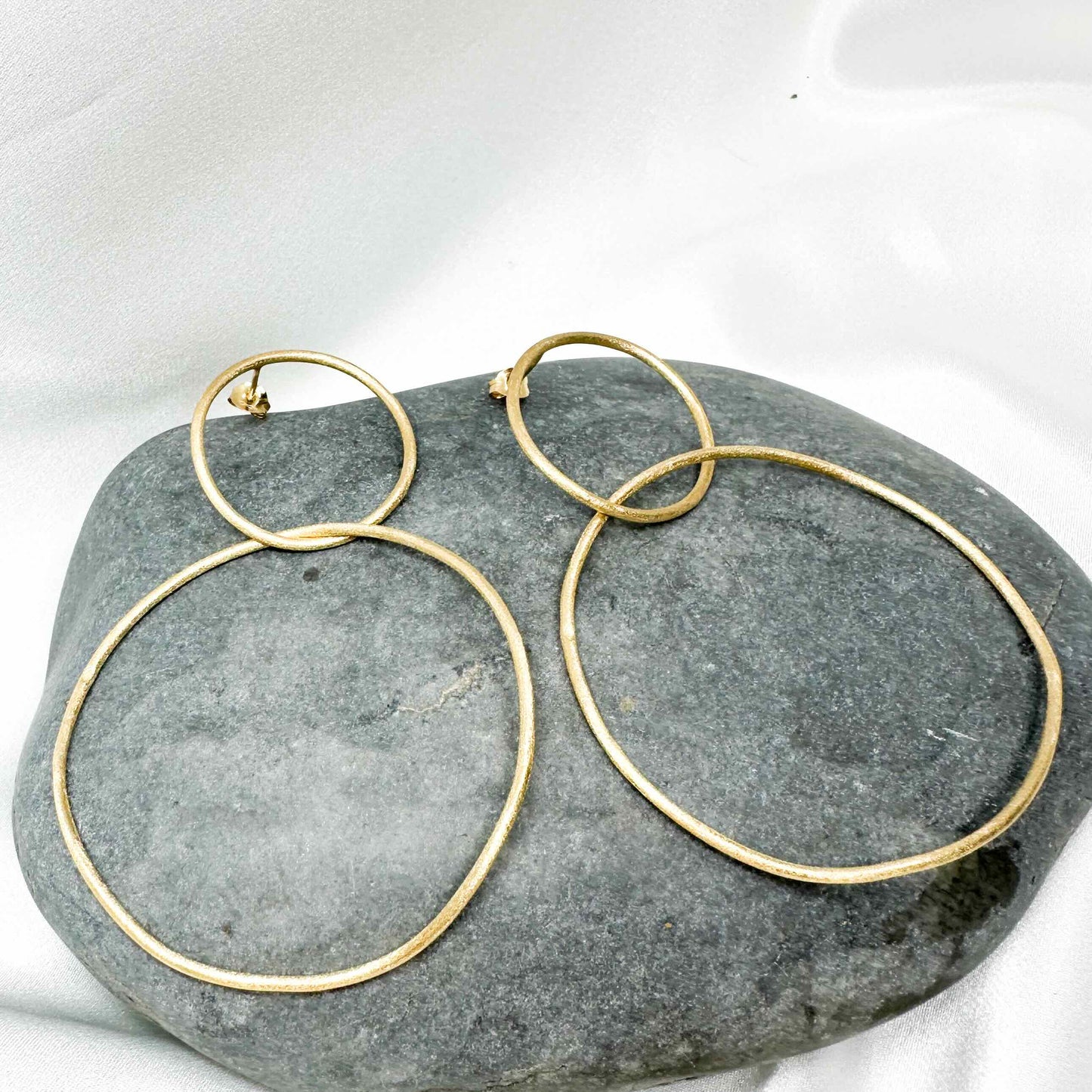 Big Double Circle Statement Hoops  • 14ct gold plated