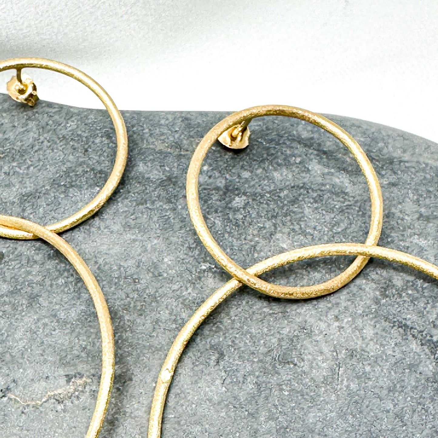Big Double Circle Statement Hoops  • 14ct gold plated