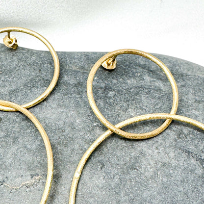Big Double Circle Statement Hoops  • 14ct gold plated