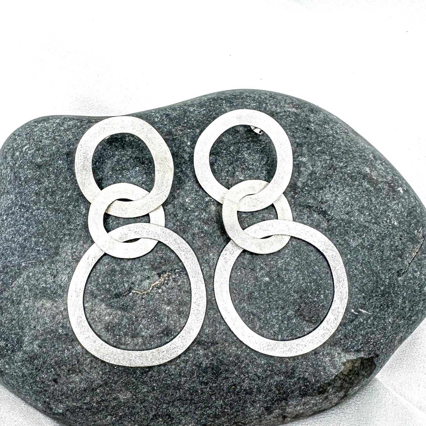 Bold Sculptural Hoops in Sterling Silver, Handmade Statement Jewellery