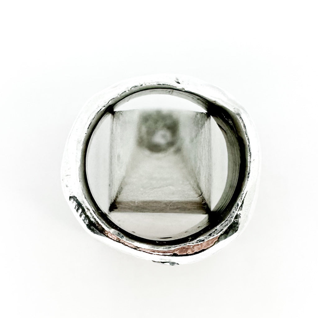 Chunky Sterling Silver Ring with London Blue Topaz