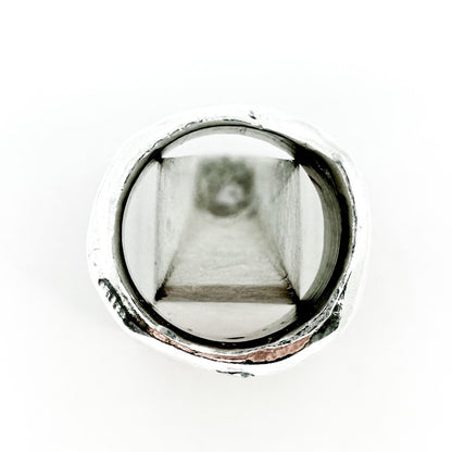 Chunky Sterling Silver Ring with London Blue Topaz