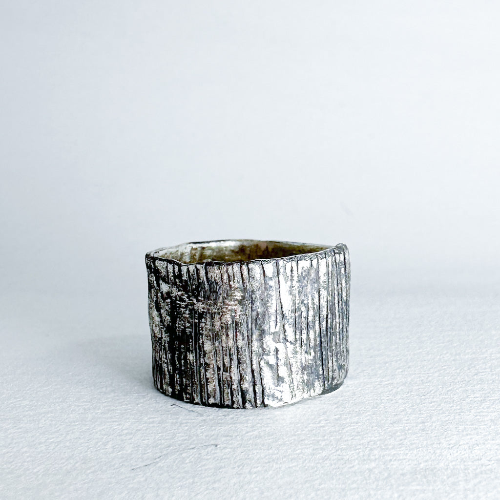 Unisex Oxidised Silver Statement Ring