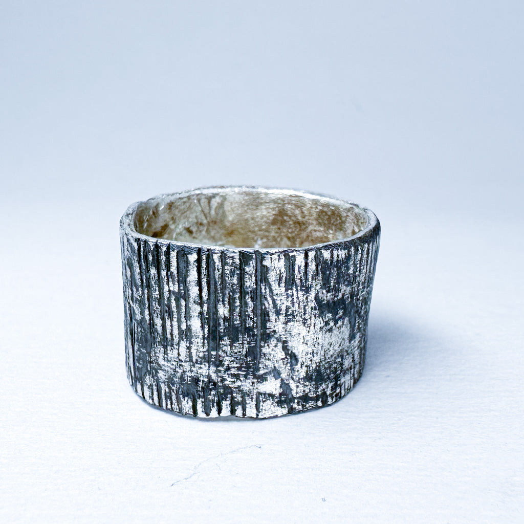 Unisex Oxidised Silver Statement Ring
