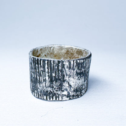 Unisex Oxidised Silver Statement Ring