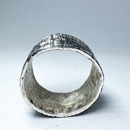 Unisex Oxidised Silver Statement Ring