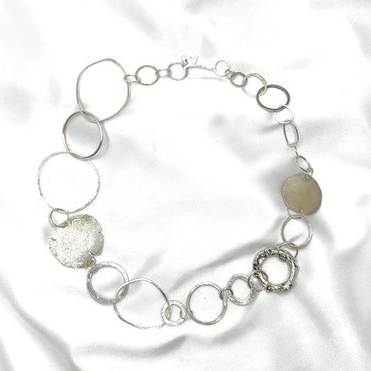 Sculptural Silver Necklace in Sterling Silver