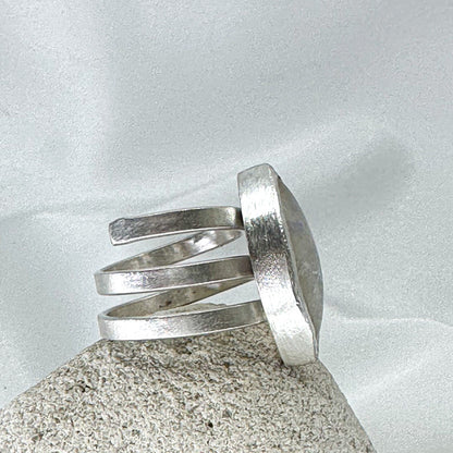 Adjustable Marquise Moonstone Ring in Silver from Sabine Werner Jewellery