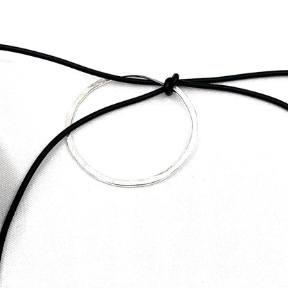 long silver necklace with 3 rings • also available in 14k gold plated