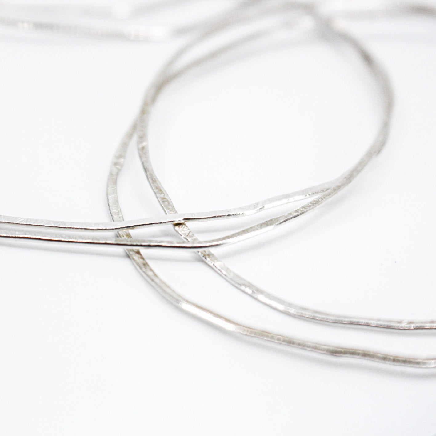 extra long minimalist statement necklace with hematite cubes and sterling silver rings