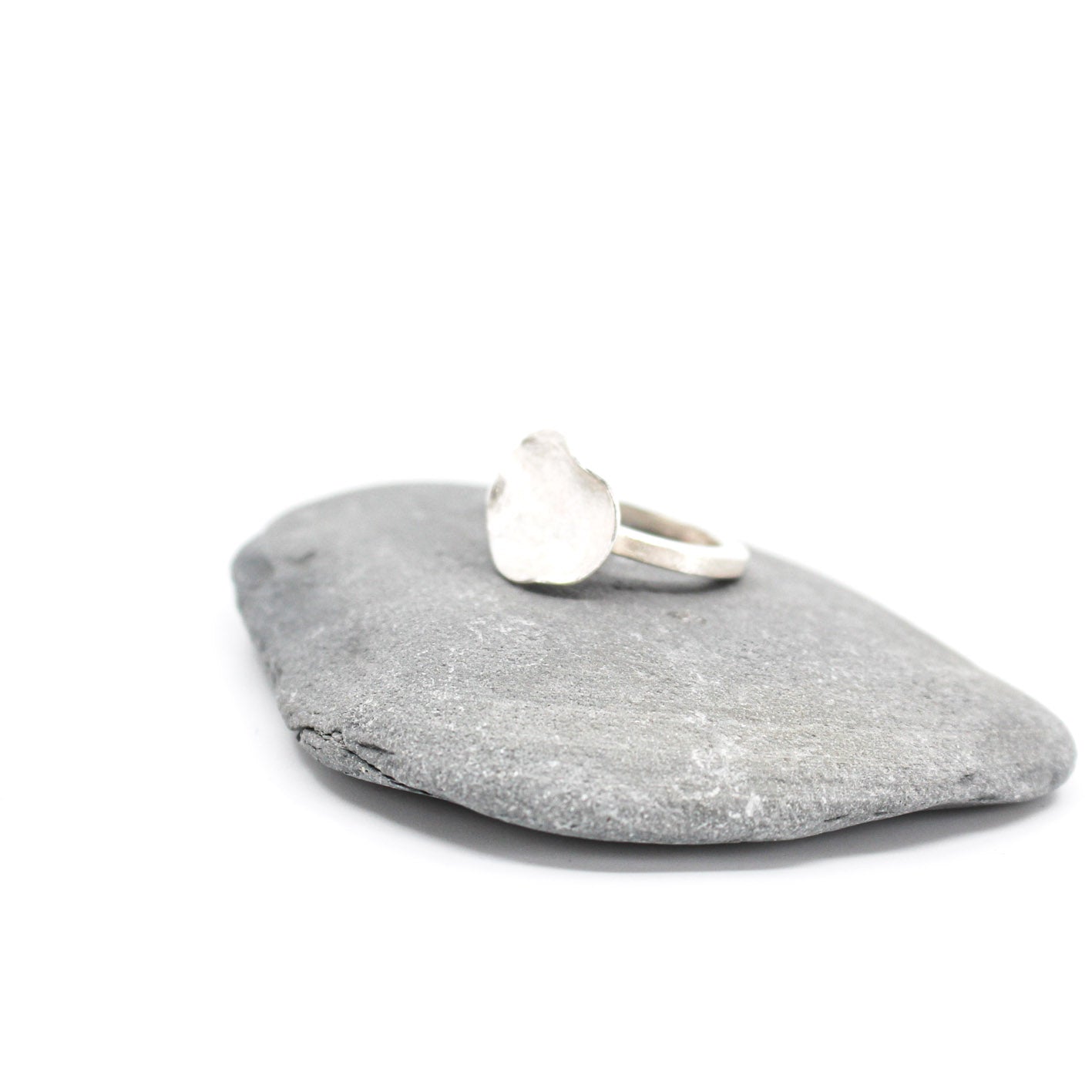 small organic shaped statement ring in 925 eco sterling silver