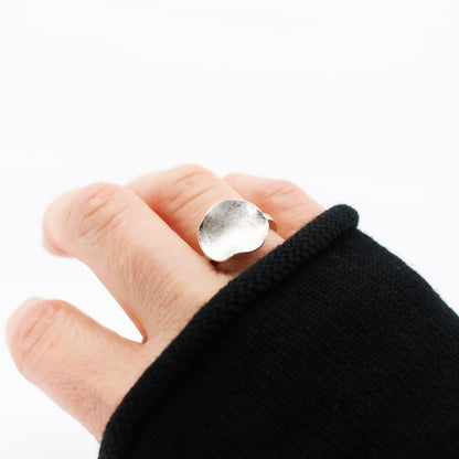 small organic shaped statement ring in 925 eco sterling silver