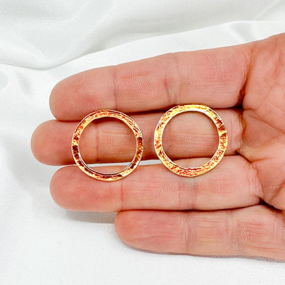 orange circle stud earrings