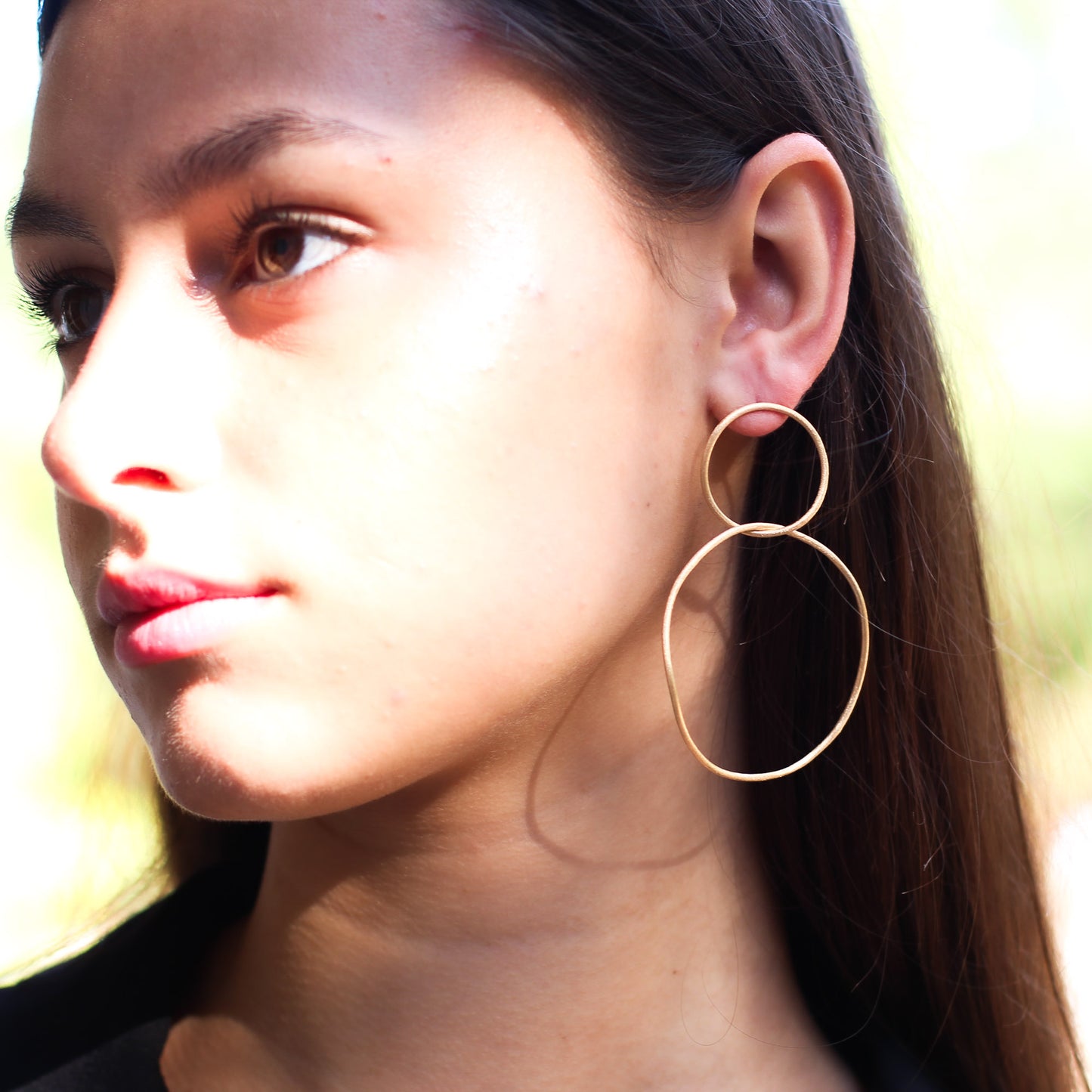 Big Double Circle Statement Hoops  • 14ct gold plated