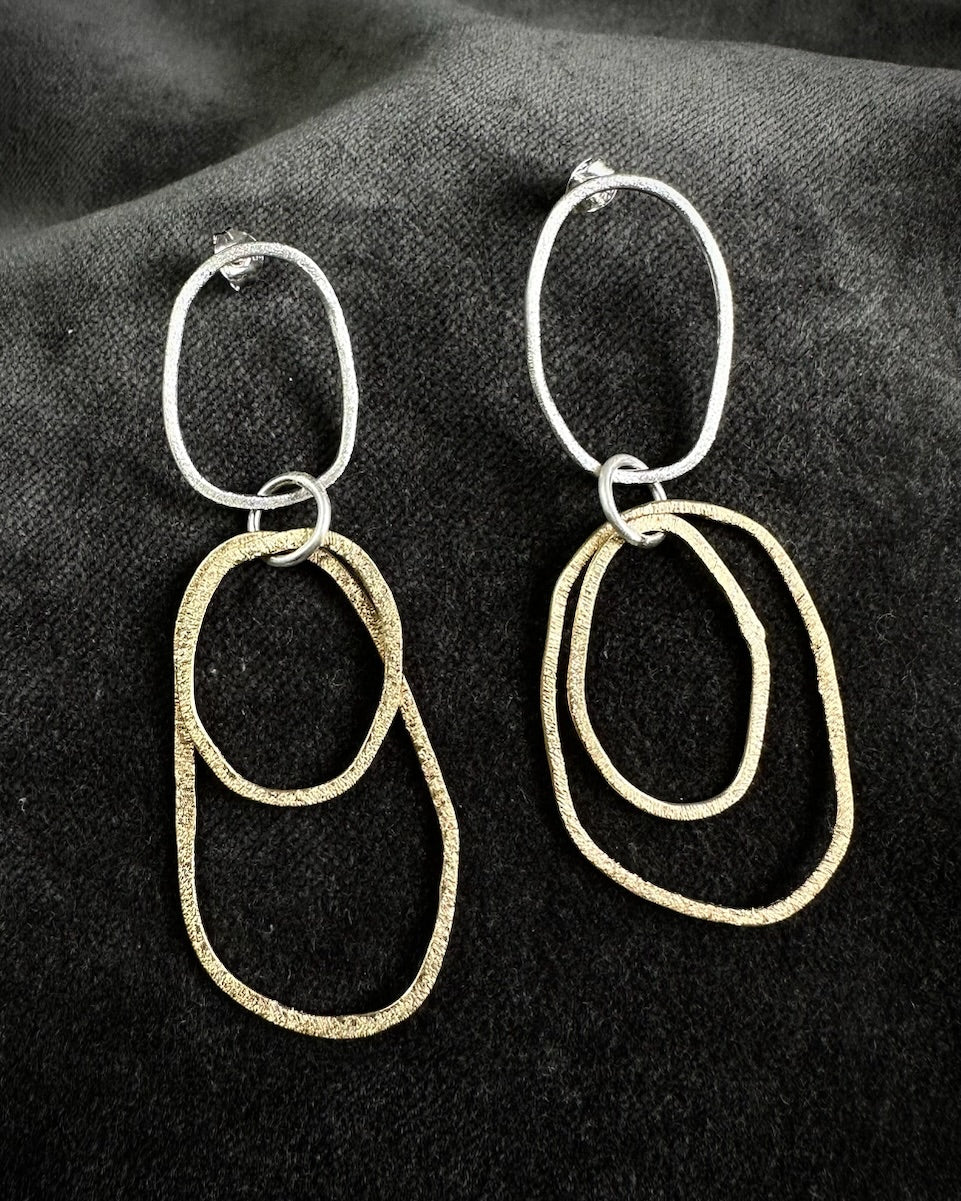 Silver and Gold Plated Unique Hoop Earrings