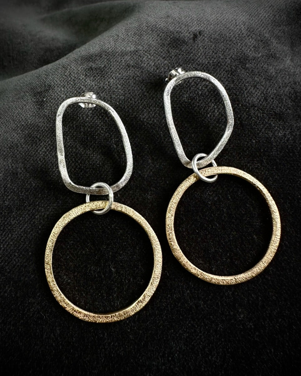 Statement Silver and Gold Earrings