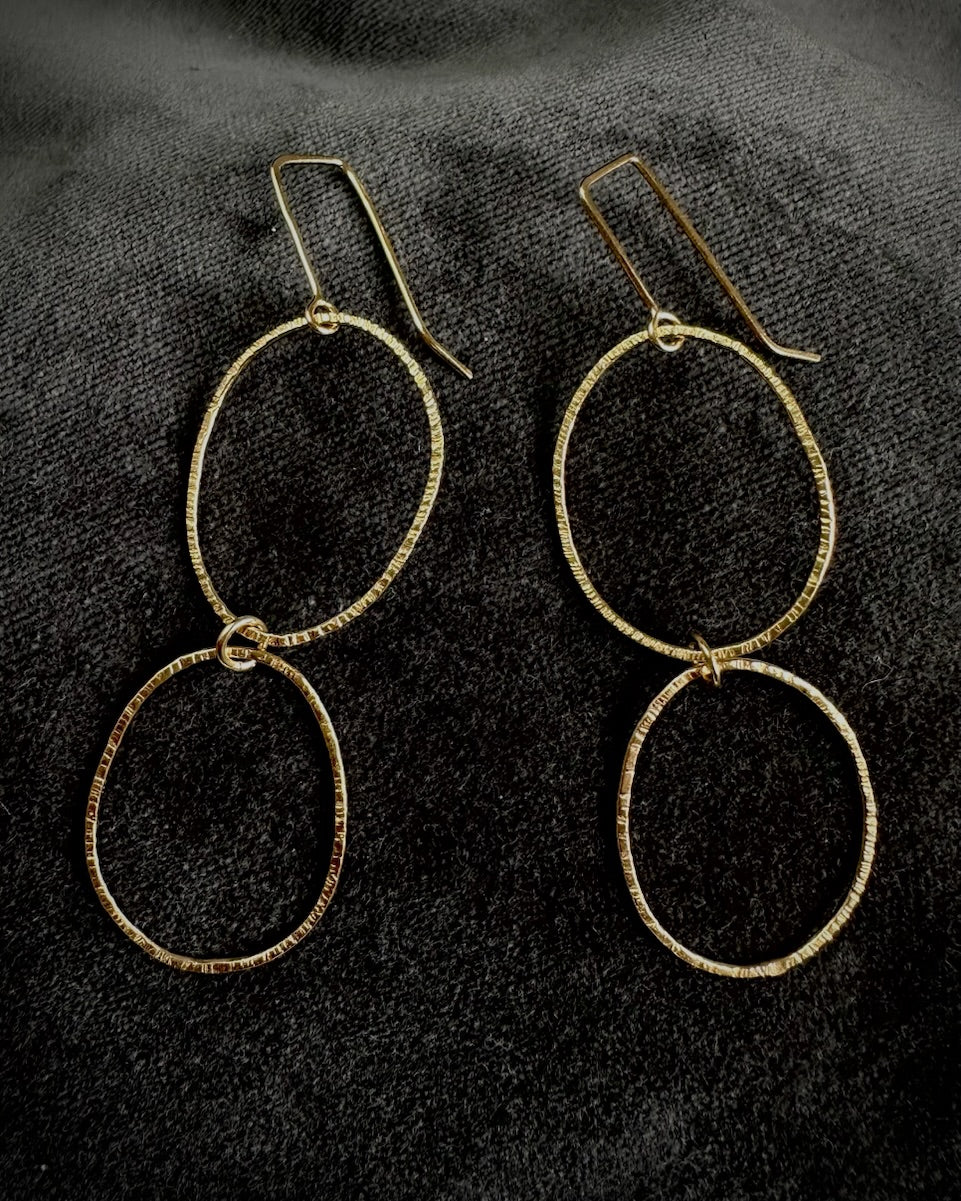 Lightweight Gold Plated Dangle Earrings