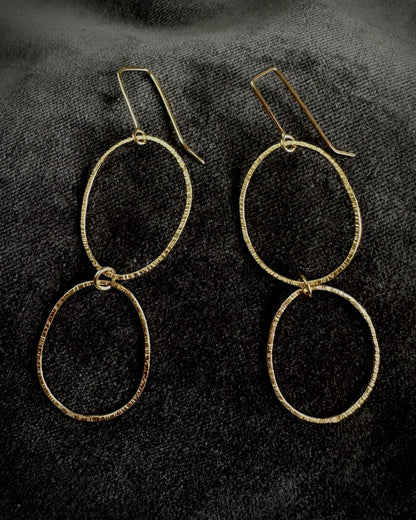 Lightweight Gold Plated Dangle Earrings