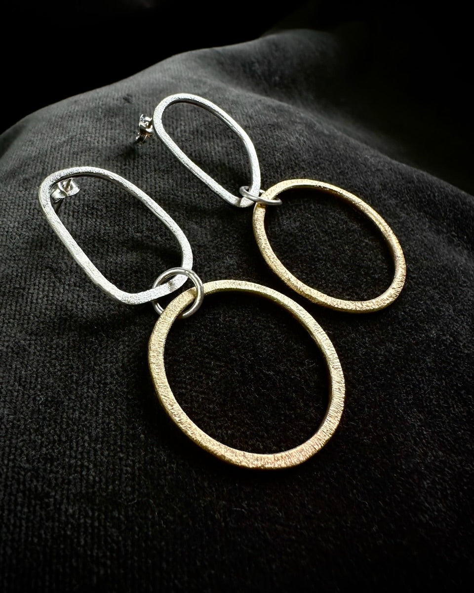 Statement Silver and Gold Earrings