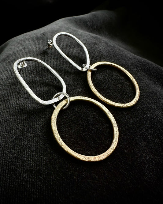 Statement Silver and Gold Earrings