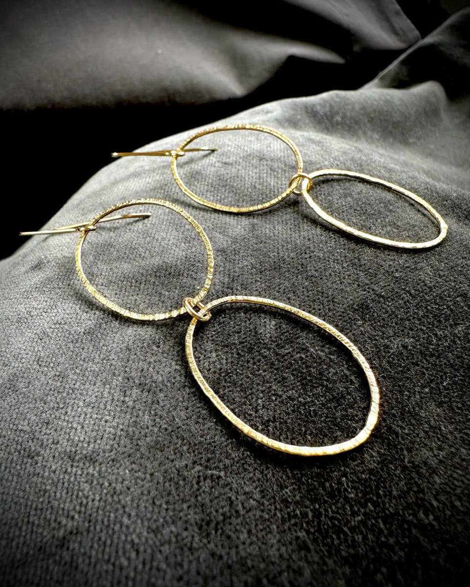 Lightweight Gold Plated Dangle Earrings