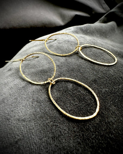 Lightweight Gold Plated Dangle Earrings