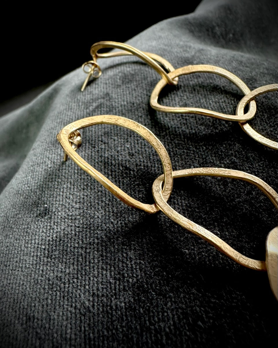 Oversize Chain Earrings in Gold