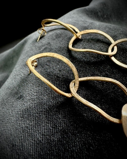 Oversize Chain Earrings in Gold