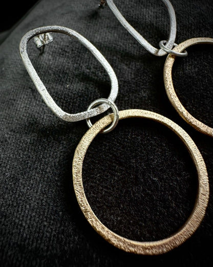 Statement Silver and Gold Earrings