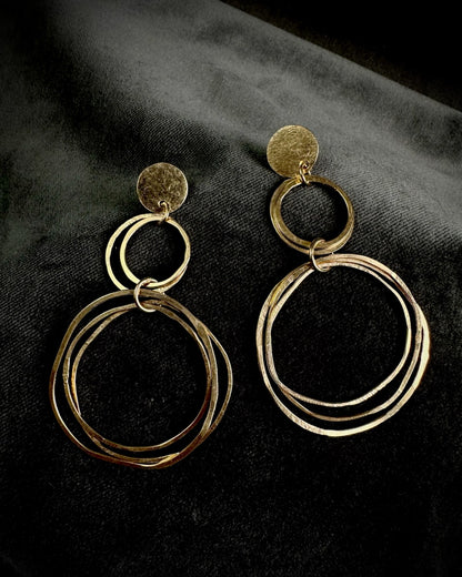 Statement Stud Earrings with Drop Hoops