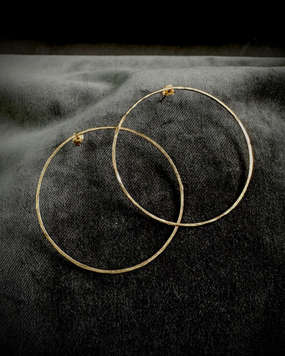 Stud Gold Plated Hoop Earrings from Sabine Werner Jewellery.