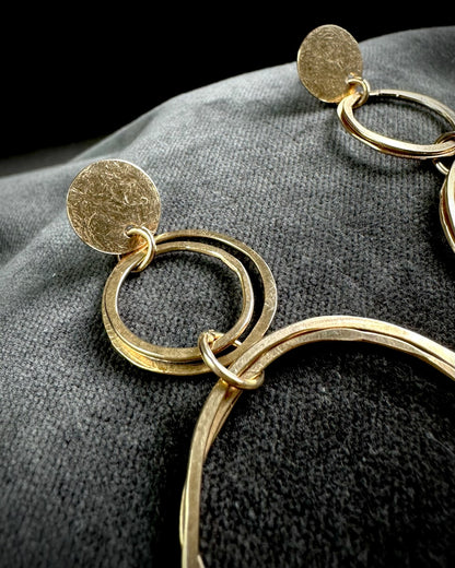 Statement Stud Earrings with Drop Hoops