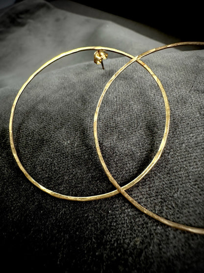 Stud Gold Plated Hoop Earrings from Sabine Werner Jewellery.