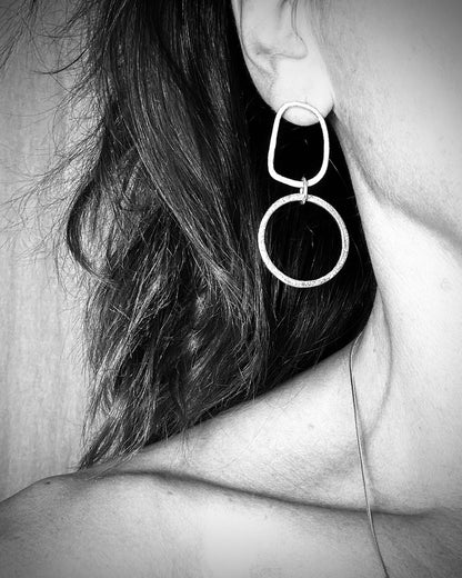 Statement Silver and Gold Earrings