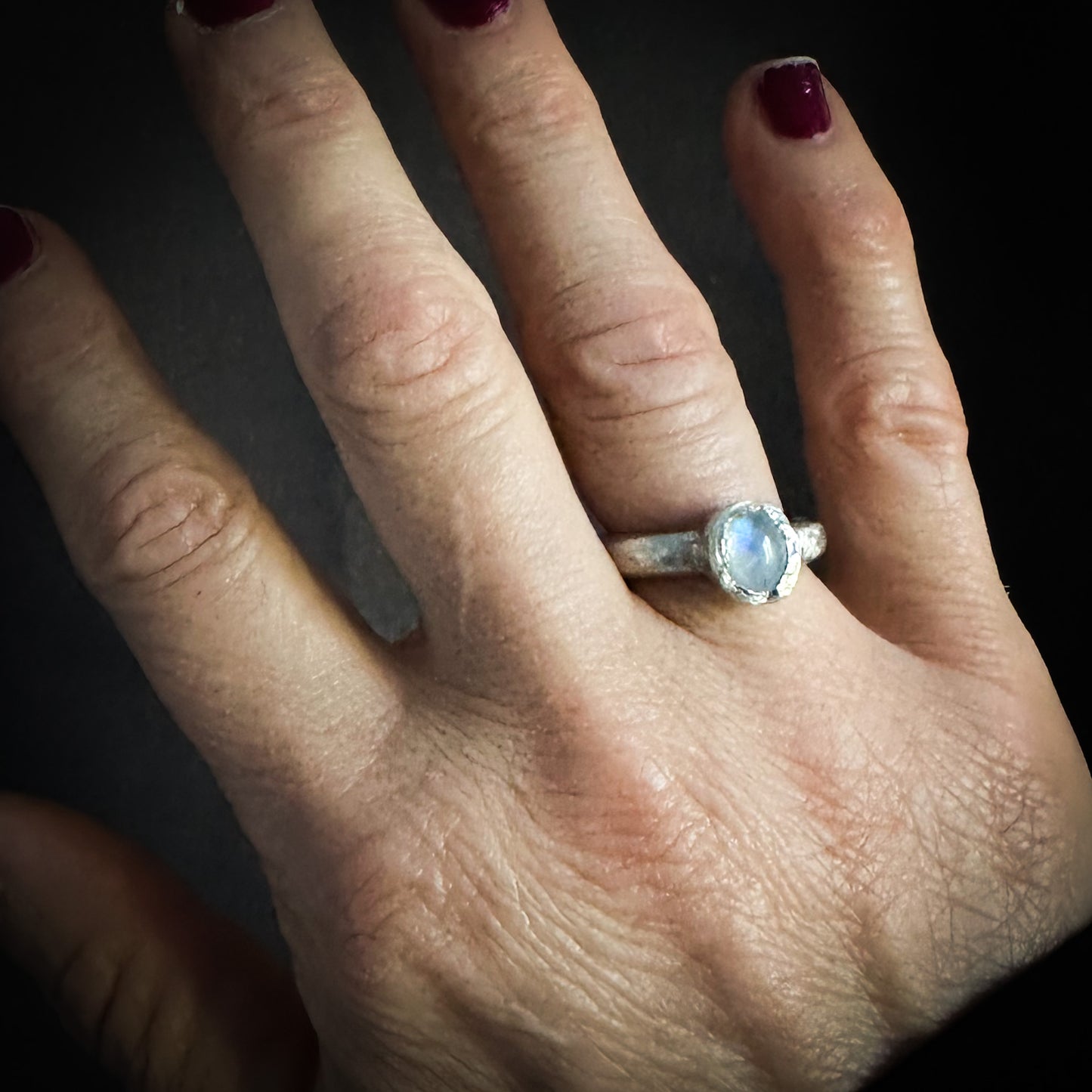 A solid sterling silver moonstone ring from Sabine Werner Jewellery.