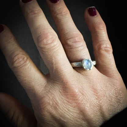 A solid sterling silver moonstone ring from Sabine Werner Jewellery.
