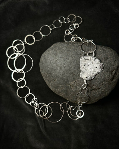 A silver necklace with black diamonds from sabine werner jewellery.