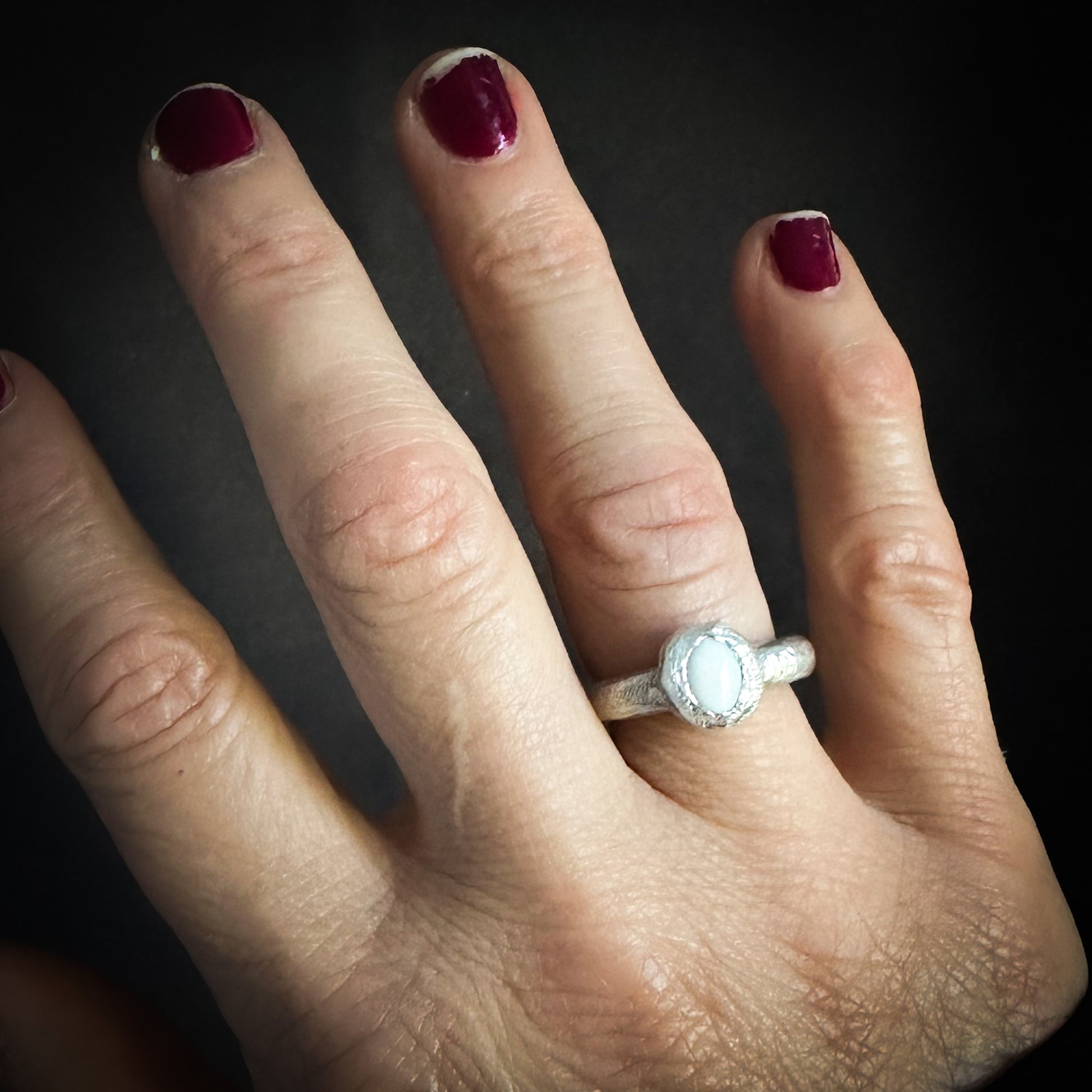 A Solid Sterling Silver White Onyx Ring from Sabine Werner Jewellery.