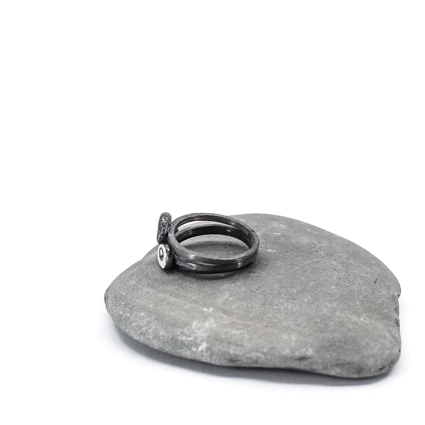 3 eco sterling silver stacking rings • handstamped xox • personalisable
